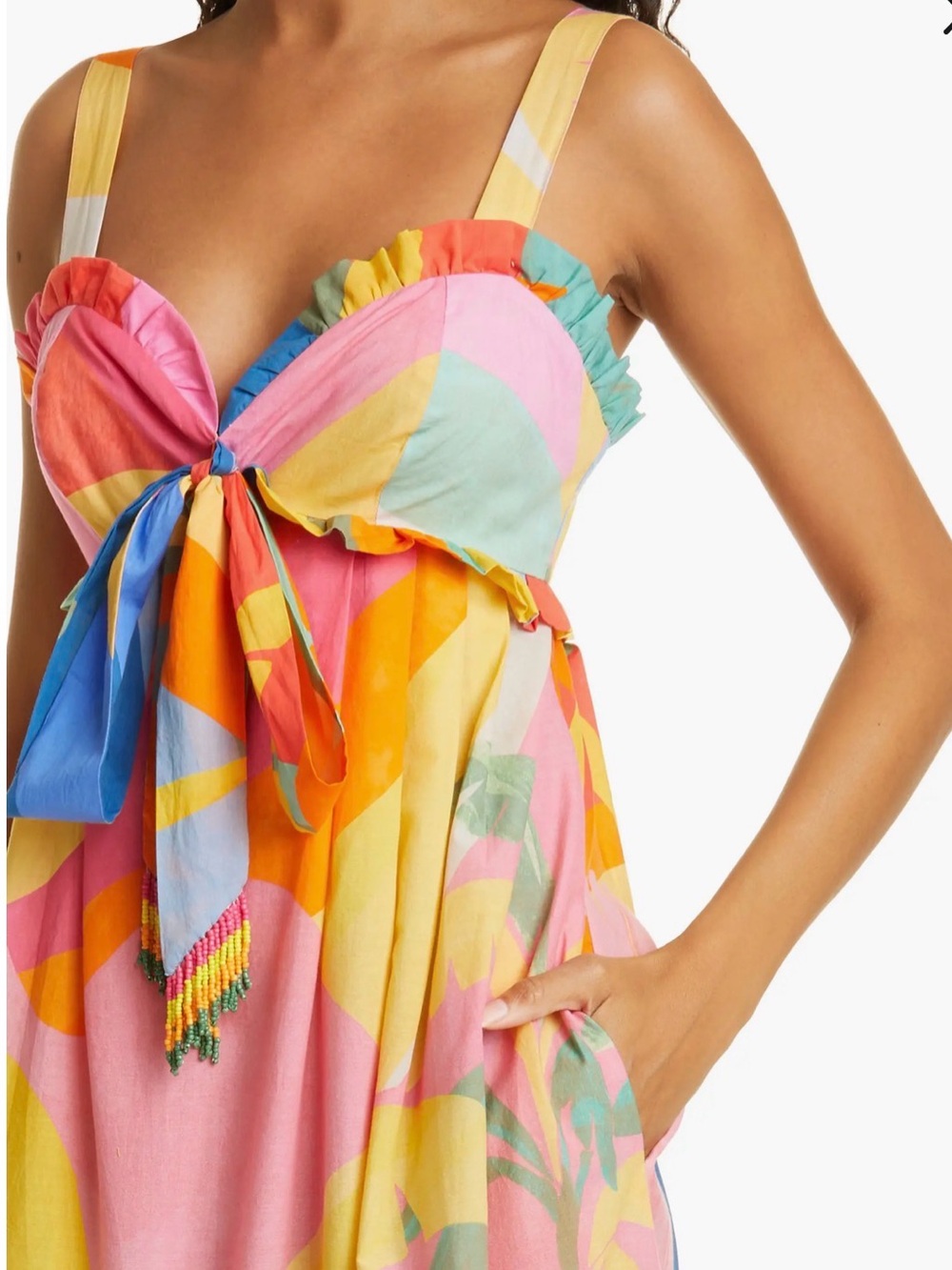 FARM Rio Tropical Sunset Cotton Maxi Dress Size M NWT - Picture 2 of 8